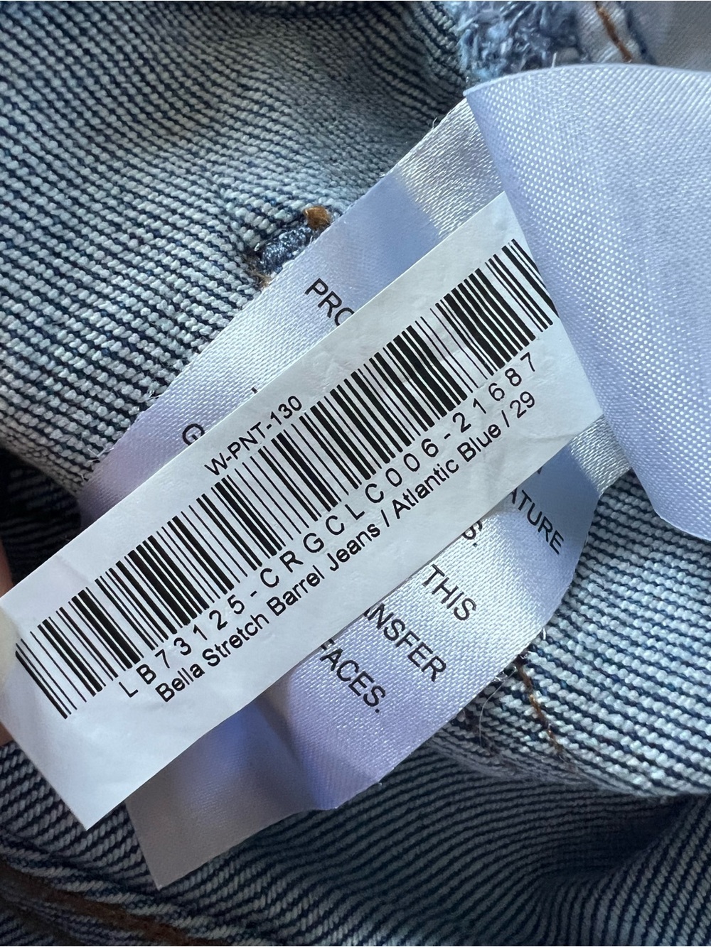 Quince Bella stretch barrel jeans size 29 - Picture 6 of 7